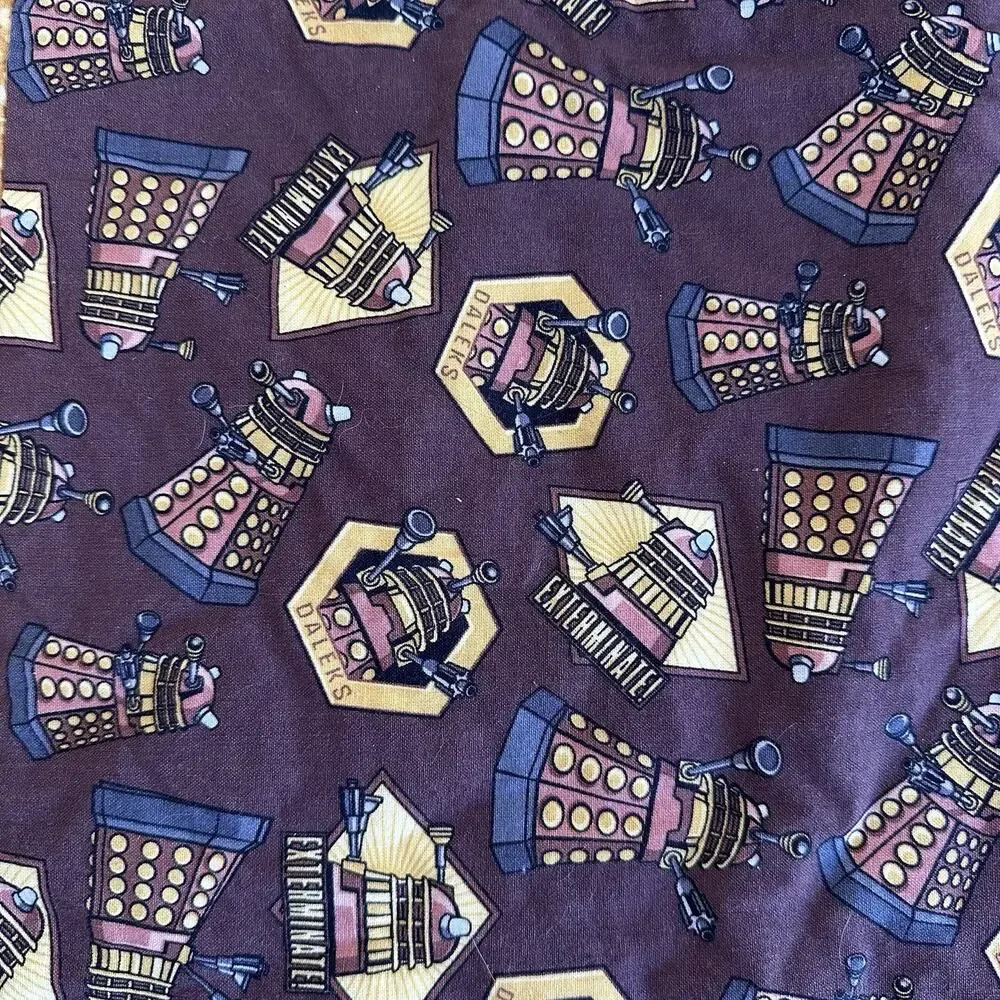 Dr Who Daleks Brown Yellow Paisley Hand Made Quilt 28 X 44 Inch